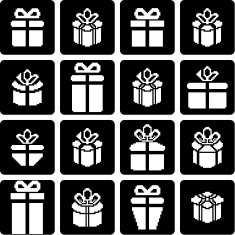 Gift box pixel icons holiday presents