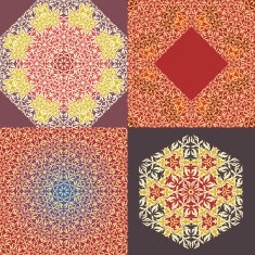 Set of lace floral ornament cards