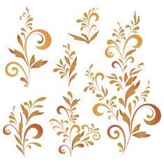 Abstract floral patterns silhouettes N2