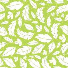 White on green leaves silhouettes seamless pattern background N2