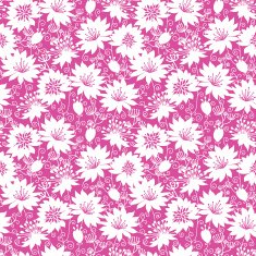 Pink and white floral silhouettes seamless pattern background N2