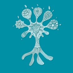 Abstract tree illustration with ornaments for your design