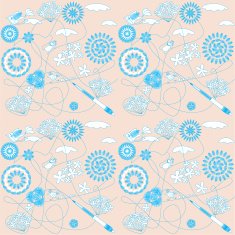 Birds and mouse beige pattern N2
