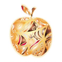 Icon pattern golden apple