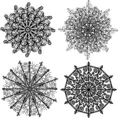 Set isolated snowflakes
