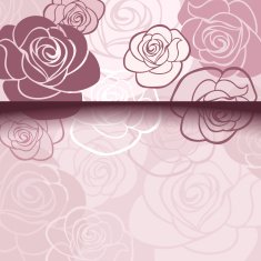 Vector pink card with roses N2