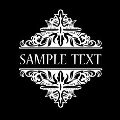Black And White Ornate Heraldic Art Deco Quad N2