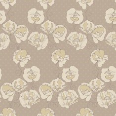 Seamless pattern with decorative poppy flowers on spotted background