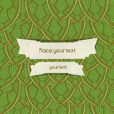 Abstract background of green leaf with banner