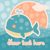 Baby background with whale and space for text N2
