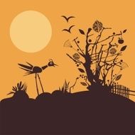 Nature scene at sunset