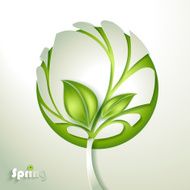 Abstract paper tree with green leaf N2