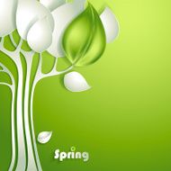 Abstract paper tree with green leaf N3