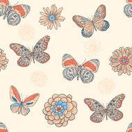 Flowers butterfly pattern