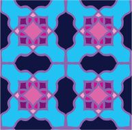 seamless pattern - arabic stained-glass window ornament
