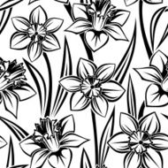 Seamless pattern with narcissus Vector illustration