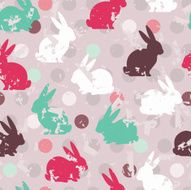 Rabbits seamless pattern N3