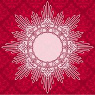 Elegant round decorative red label