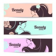 Banners with woman silhouette N2