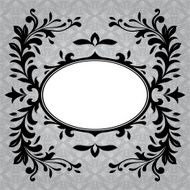 Antique frame border on a grey background