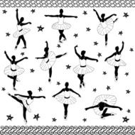 Ballet dancers silhouettes