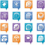 Mobile phone performance internet and office icons N3