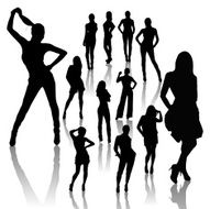 Fashion woman silhouettes N3