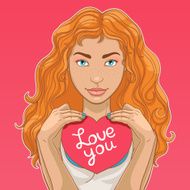 Redhead girl in love N2