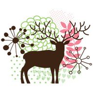 Abstract floral deer