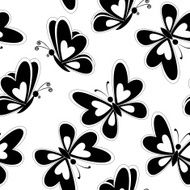 Seamless background butterflies silhouettes