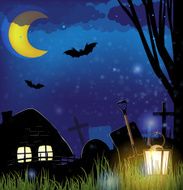 Scary night landscape