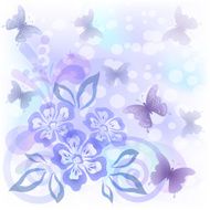 Background with butterflies and flowers N2