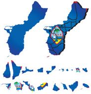 Guam map with flag N2
