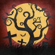 Halloween night recycled papercraft background