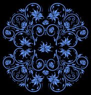 Abstract floral ornament in blue color