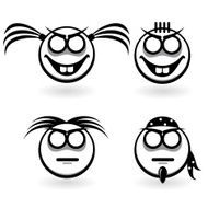 Abstract icons faces