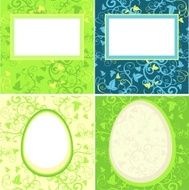 Easter postcard with floral background