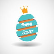 Happy Easter Egg ribbon and golden egg