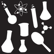 vector silhouette of the scientific elements