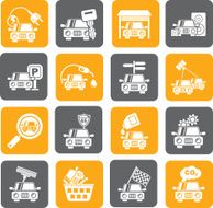 Silhouette Car and road services icons