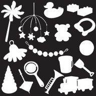 vector silhouette of different toys