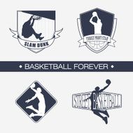 Basketball emblem - monochrome