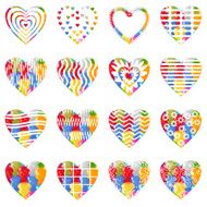 Valentine heart with patterns set N3