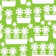 white pot of flowers icon seamless illustration