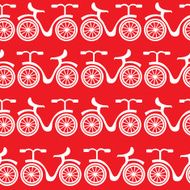 white bikes seamless pattern