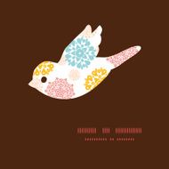 Vector abstract decorative circles stars bird silhouette pattern frame