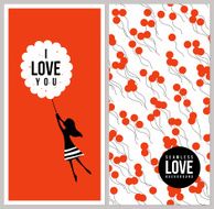 Little girl flying away with balloons Love concept N2
