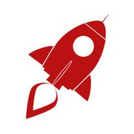 Red Silhouette Rocket