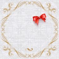 Invitation card with vintage elements and bow N2