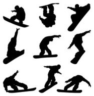 Snowboarding snowboarders doing stunts